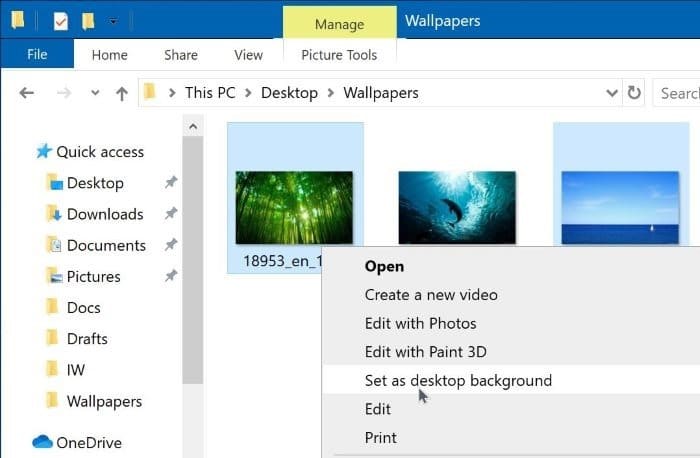 set a different wallpaper for second monitor in Windows 10 pic3