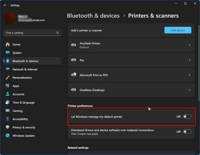 set default printer in Windows 11 pic1