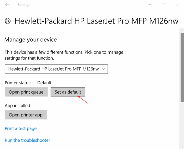 set default printer in windows 10 pic3