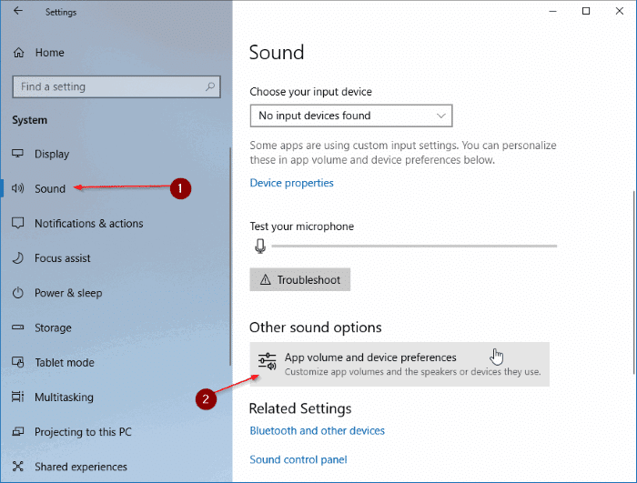 set different audio devices for different applications in Windows 10