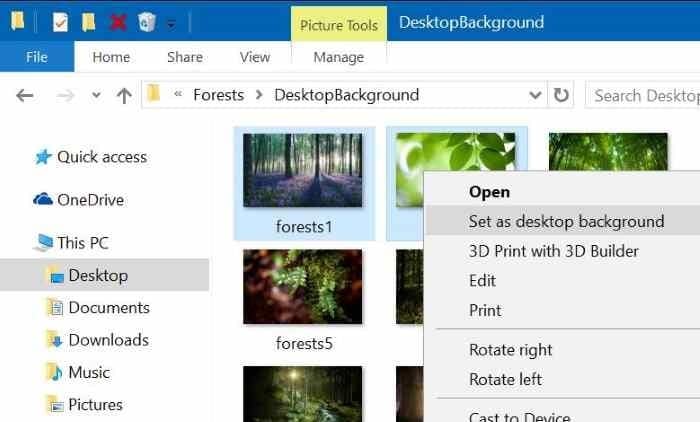 set different wallpapers for multiple monitors in Windows 10 step8