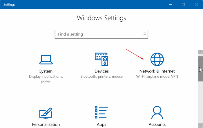 set ethernet connection as metered in Windows 10 pic1