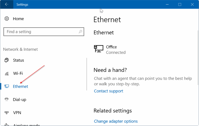 set ethernet connection as metered in Windows 10 pic2