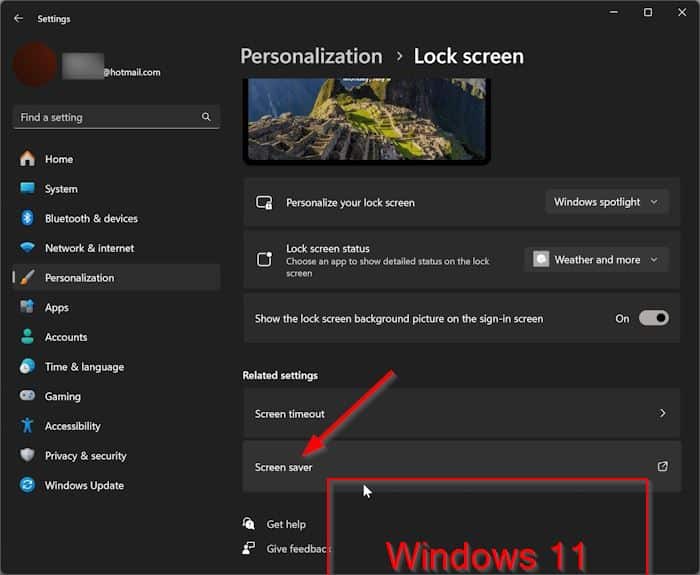 set photo as screen saver in Windows 11 pic1