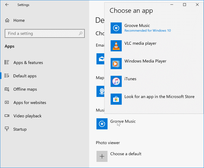 set windows media player as default in Windows 10 pic2