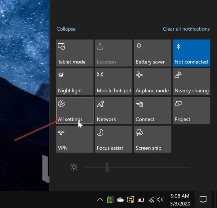 settings missing from the Start menu Windows 10 pic1