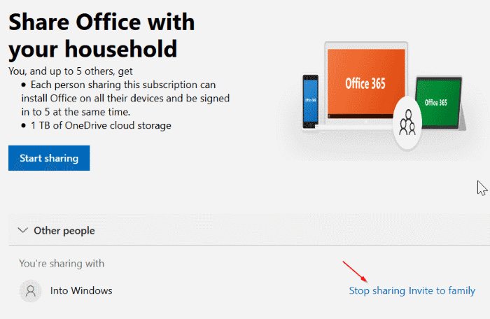 share office 365 home subscription with others pic11