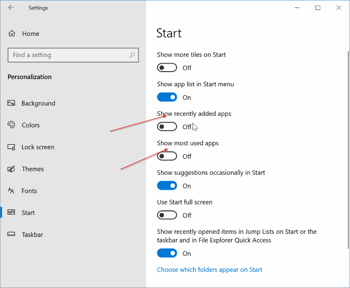 show all programs by default in Windows 10 Start menu pic2