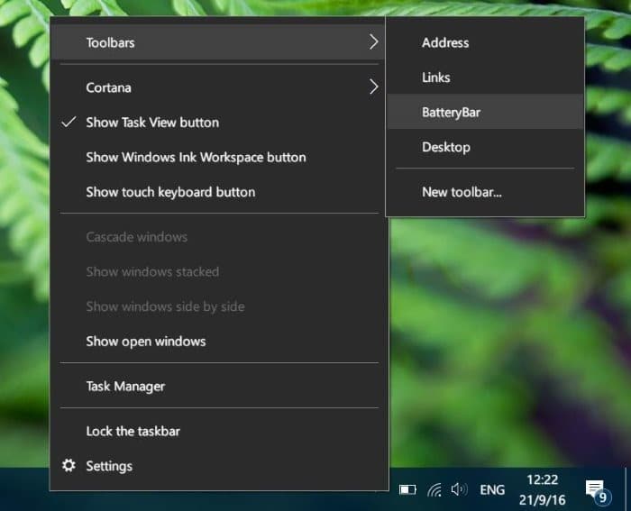 show battery percentage on taskbar in Windows 10 pic3.1