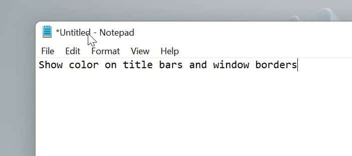 show color on title bars and window borders in Windows 11 pic1