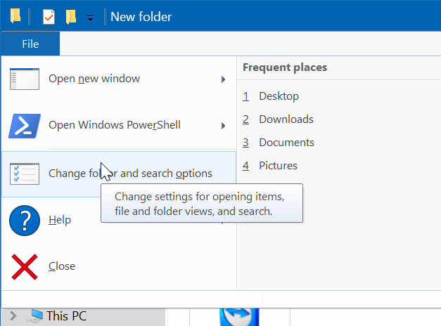 show or hide extensions with file names in Windows 10 file explorer pic3