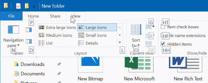 show or hide extensions with file names in Windows 10 file explorer pic5