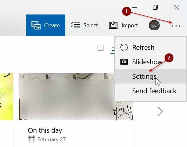 show or hide onedrive images in Photos app in Windows 10 pic01