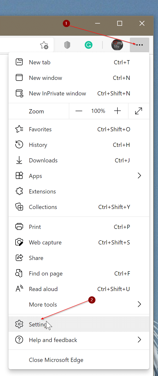 show or hide vertical tabs button in Edge Browser pic3
