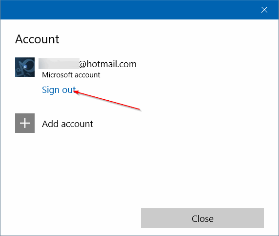 sign in to Store using a different email account in Windows 10 step3