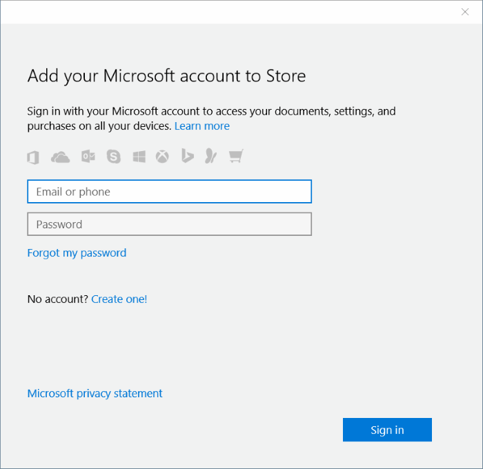 sign in to Store using a different email account in Windows 10 step6