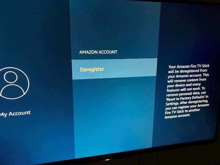 sign out of Amazon Fire TV Stick