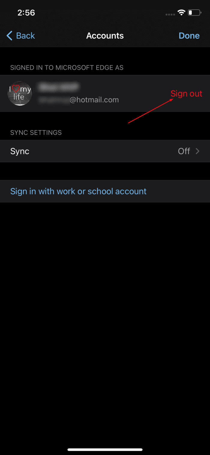sign out of Microsoft account in Edge browser pic1