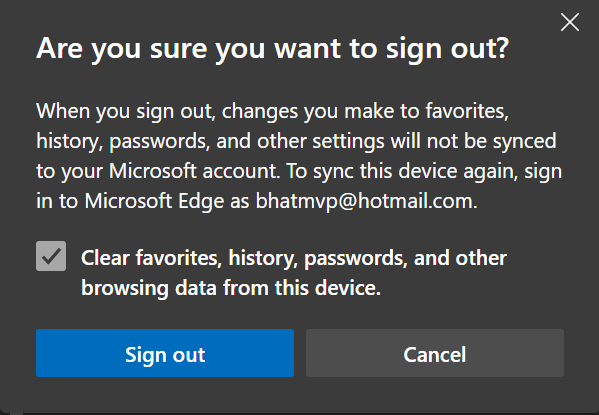 sign out of Microsoft account in Edge browser pic6