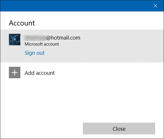 sign out of Windows Store app in Windows 10 step5