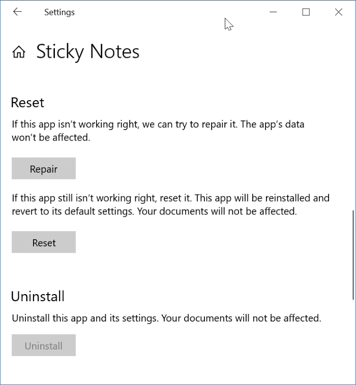 sticky notes doens't sync in windows 10 pic3