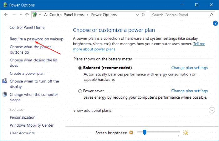 stop Windows 10 from asking for password after sleep step03