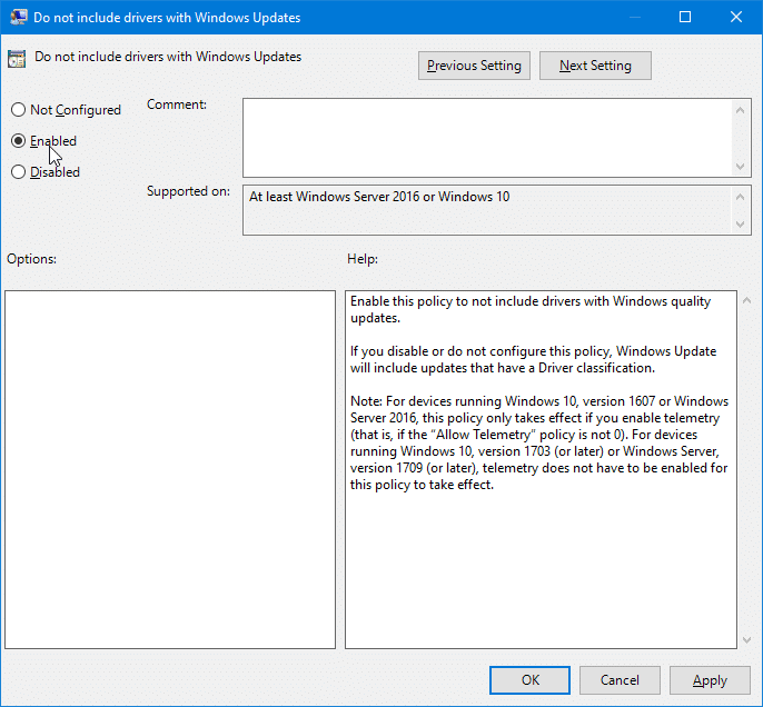 stop Windows 10 from automatically updating drivers pic2