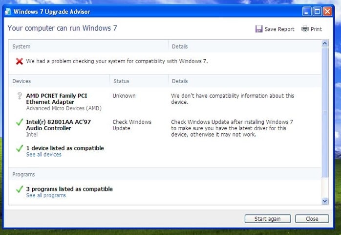 test if your Windows XP PC supports Windows 7 or 8 (1)