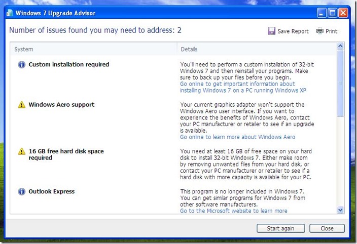test if your Windows XP PC supports Windows 7 or 8 (3)
