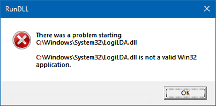 there was a problem starting logida.dll