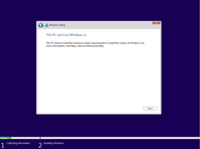 this pc cannot run Windows 11 error in virtualbox2