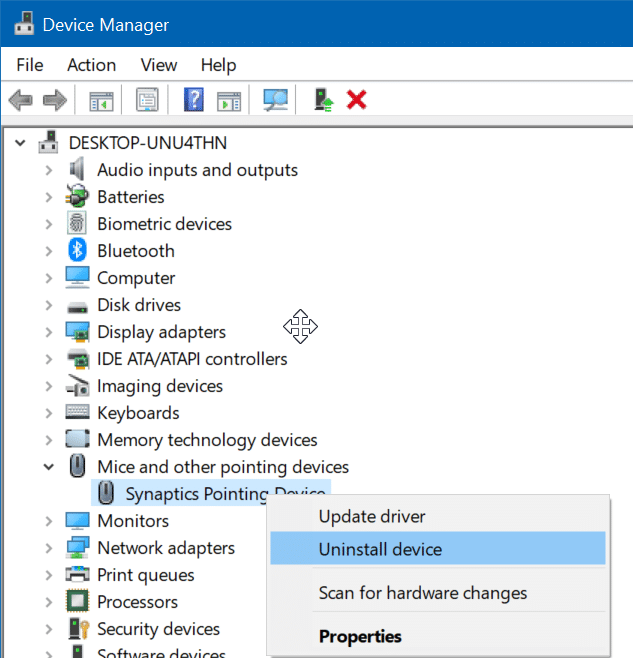 touchpad not working in Windows 10 pic2