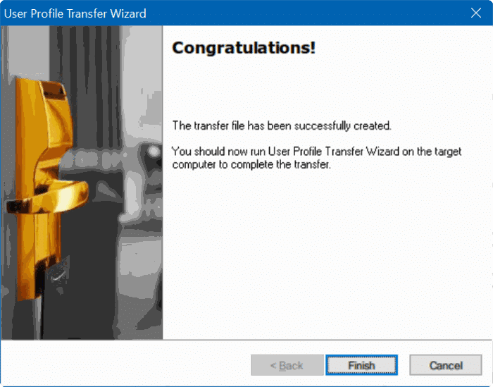 transfer user profiles in Windows 10 step6