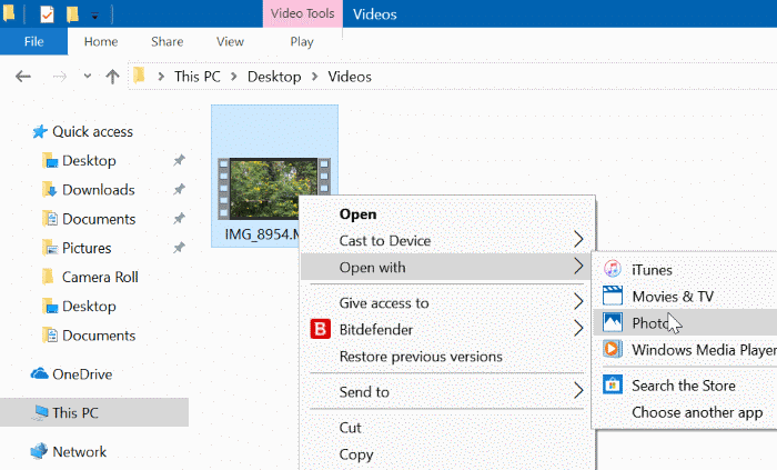 trim video files in Windows 10 using Photos app pic1