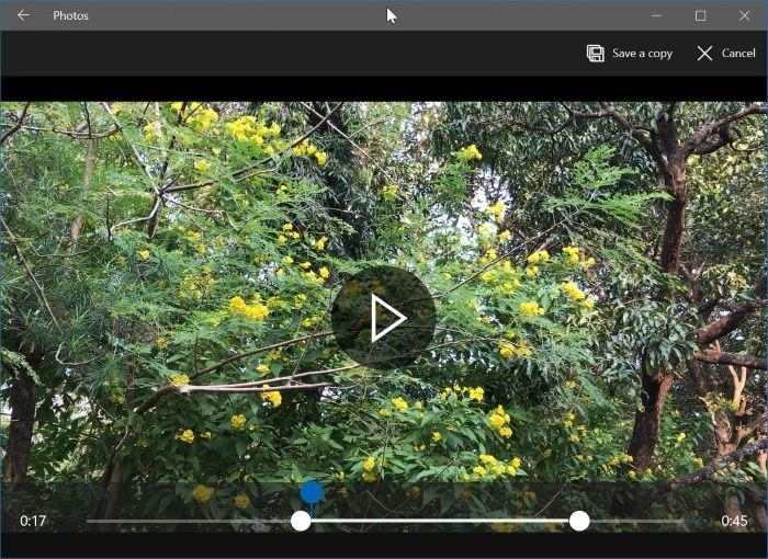 trim video files in Windows 10 using Photos app pic3