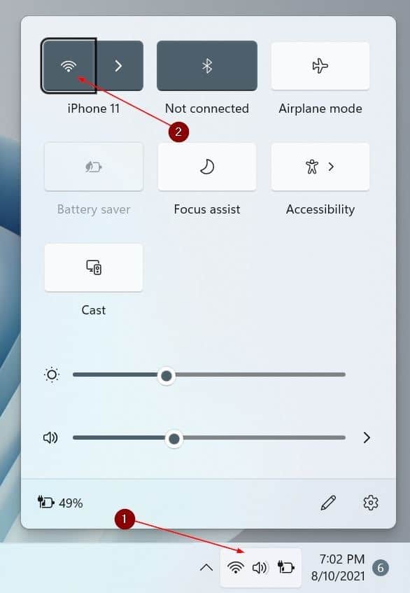 turn Wi-Fi on or off in Windows 11 pic1