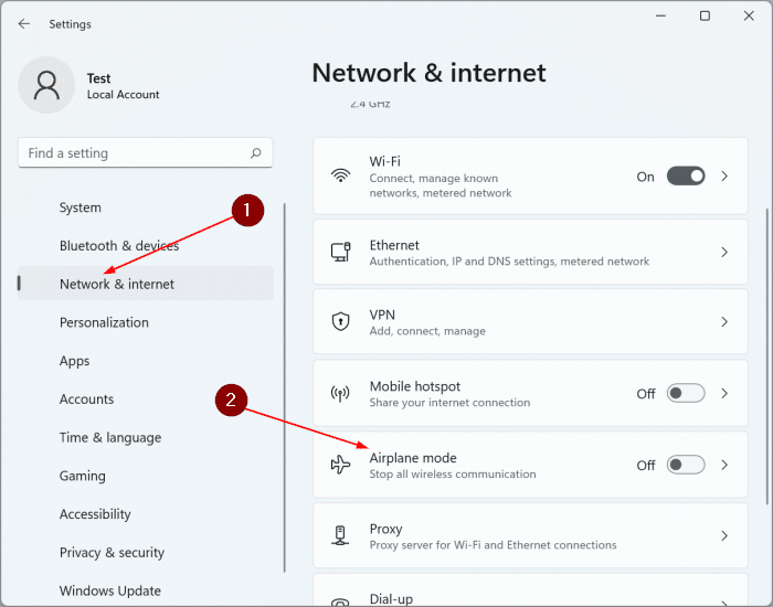 turn Wi-Fi on or off in Windows 11 pic6