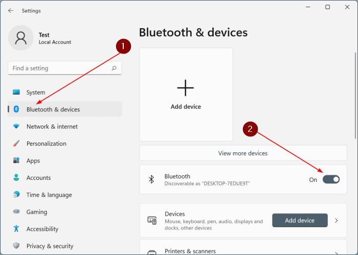 turn bluetooth on or off in Windows 11 pic3
