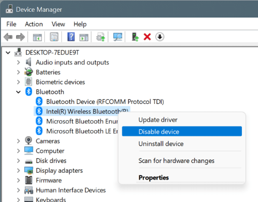 turn bluetooth on or off in Windows 11 pic7