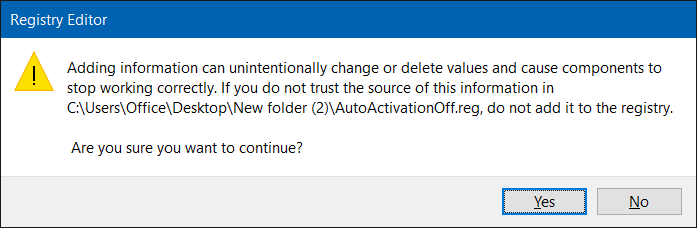 turn off automatic activation in Windows 10 step5