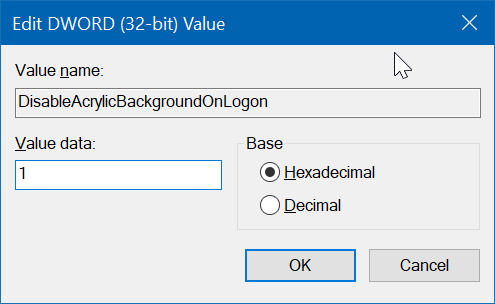 turn off blur effect on the sign in screen in Windows 10 pic5