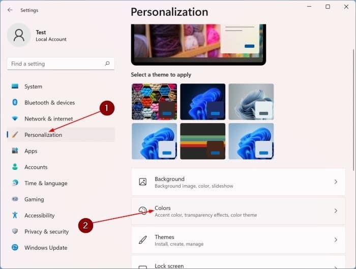 turn off window border color in Windows 11 pic1