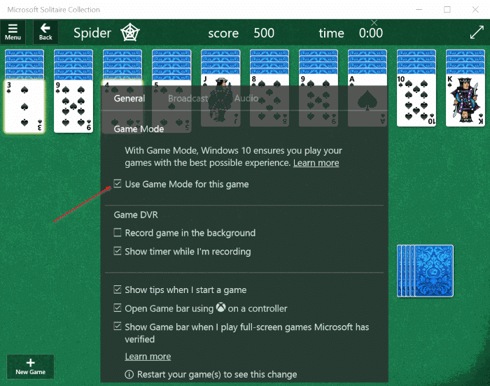 game mode in Windows 10