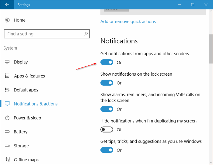 turn on new mail notification banner and sound Windows 10 mail pic1