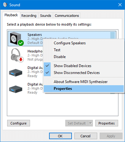 turn on or off audio enhancements in windows 10 pic2