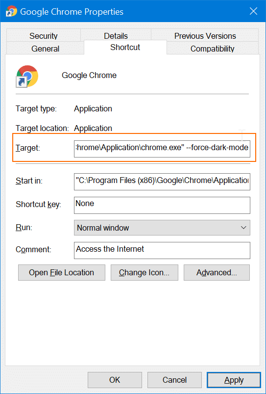 turn on or off dark mode in Google Chrome in Windows 10 pic4