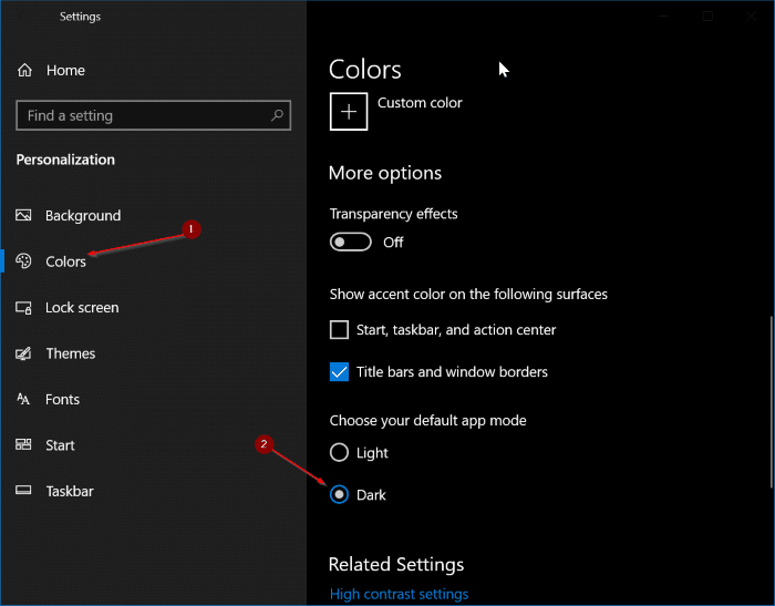 turn on or off dark mode in Google Chrome in Windows 10