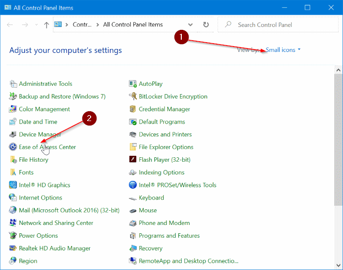 turn on or off sound & visual indicator for caps lock & num lock in Windows 10 pic4