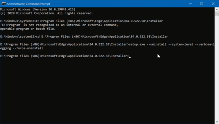 uninstall Edge from Windows 10 pic3