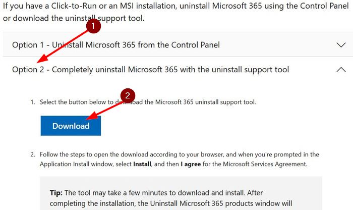 uninstall Microsoft Office 365 from windows